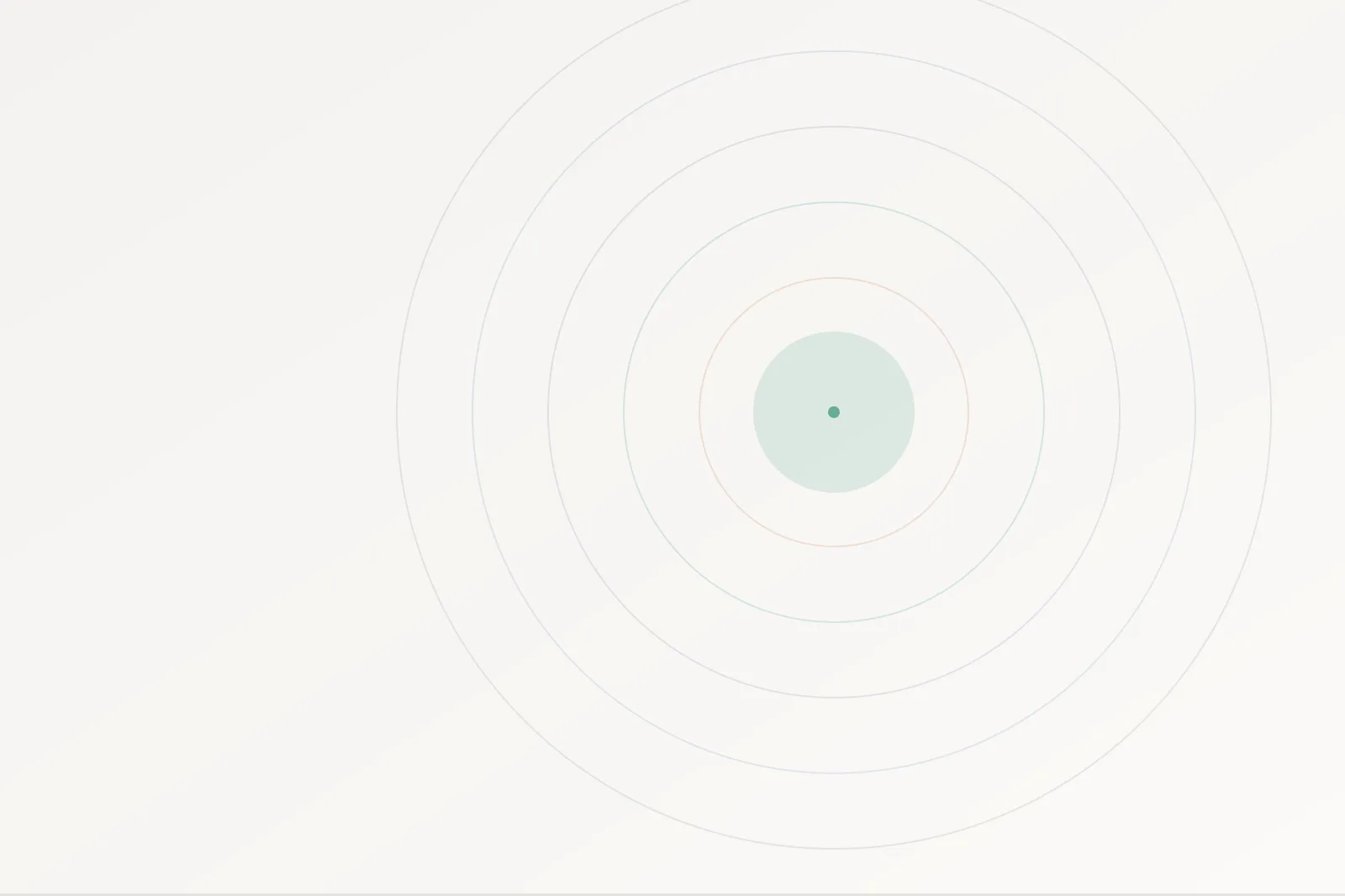 Abstract concentric rings representing the five EveryFiveDays subject areas