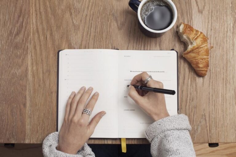 Notebook and pen on a working surface